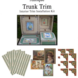 Antique Trunk Interior Trim Kit Complete Set of Original Reproduction Trim #2