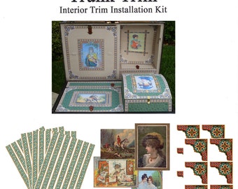 Antique Trunk Interior Trim Kit Complete Set of Original Reproduction Trim #2