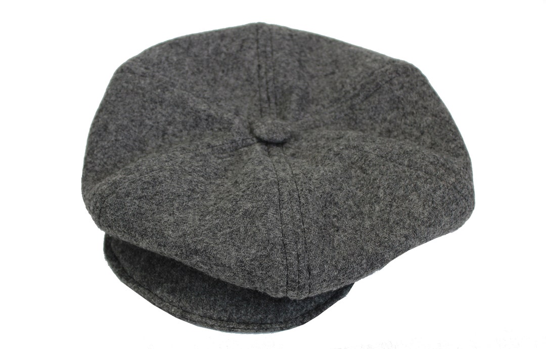 Wool Hat (L) Heather Gray . Styled for Men or Women. Newsboy