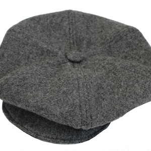 Wool Hat (L) Heather Gray . Styled for Men or Women.   Newsboy Cap, Baker Boy Cap, Beret Hat, Irish Style Wool Cap.