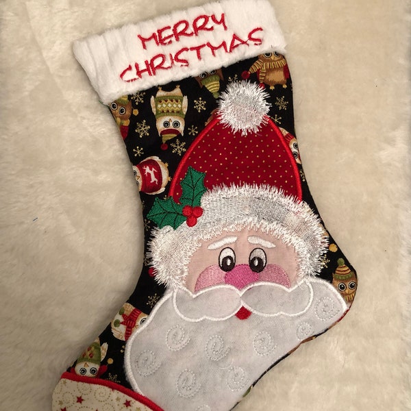 NNC ITH Santa Stocking for the 5x7, 6x10, 7x12 and 9x12 hoop in all popular formats