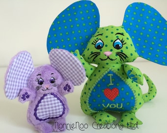 The Mice Family - Machine Embroidery ITH para los formatos 4x4 y 5x7 hoop - Vp3. Vip, Pes, Hus, Exp, DST, XXX & Jef