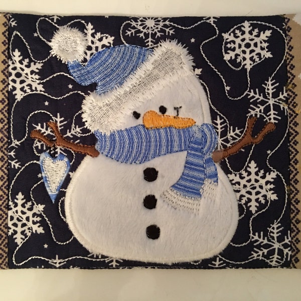 NNC ITH Snowman Mug Rug for the 5x7 hoop - in all popular formats