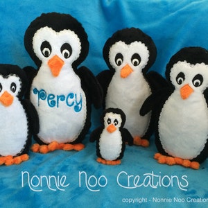 Penguin  Family -  Machine Embroidery ITH  for the 4x4,5x7, 6x10, 7x12 and 8x14 hoop - Vp3. Vip, Pes, Hus, Exp,  DST,  XXX & Jef formats.