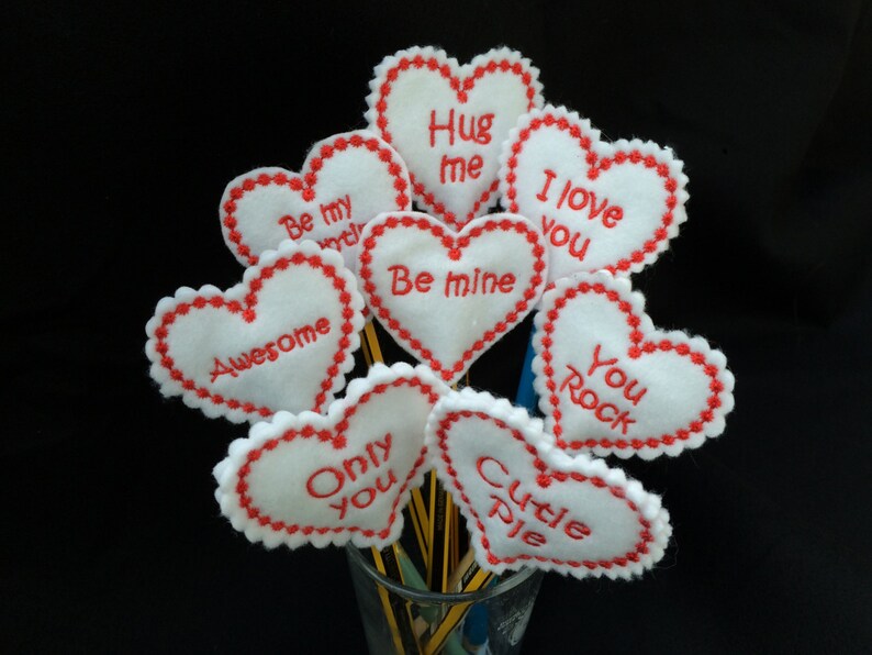 ITH Valentine Pencil Toppers for the 4x4 and 5x7 hoops dst, exp, xxx, jef, hus, pes, vip, vp3 image 3