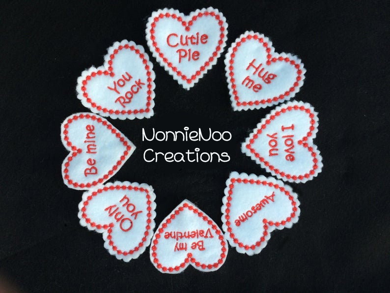 ITH Valentine Pencil Toppers for the 4x4 and 5x7 hoops dst, exp, xxx, jef, hus, pes, vip, vp3 image 1
