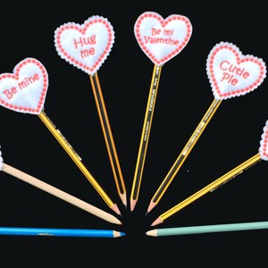 ITH Valentine Pencil Toppers for the 4x4 and 5x7 hoops dst, exp, xxx, jef, hus, pes, vip, vp3 image 2