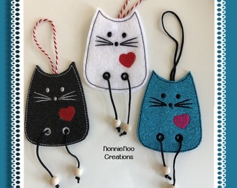 NNC ITH Cat Dangler for the 4x4 hoop in all popular formats
