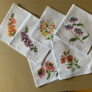 Gepersonaliseerde, uit de vrije hand beschilderde en op maat gemaakte zakdoeken voor dames en heren