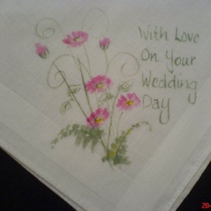 Personalised freehand painted and customised handkerchiefs for ladies and gentlemen