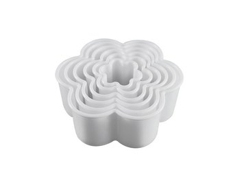 4" Cookie Cutter Flower Shape Set of 5 Plastic White Bakery Supplies FREE SHIPPING!!