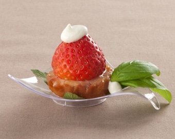 24 Pack  Dessert Star Dish Clear Plastic Tasting Mini Tray Dessert Dish Disposable FREE SHIPPING