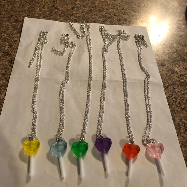 Heart lollipop necklaces!