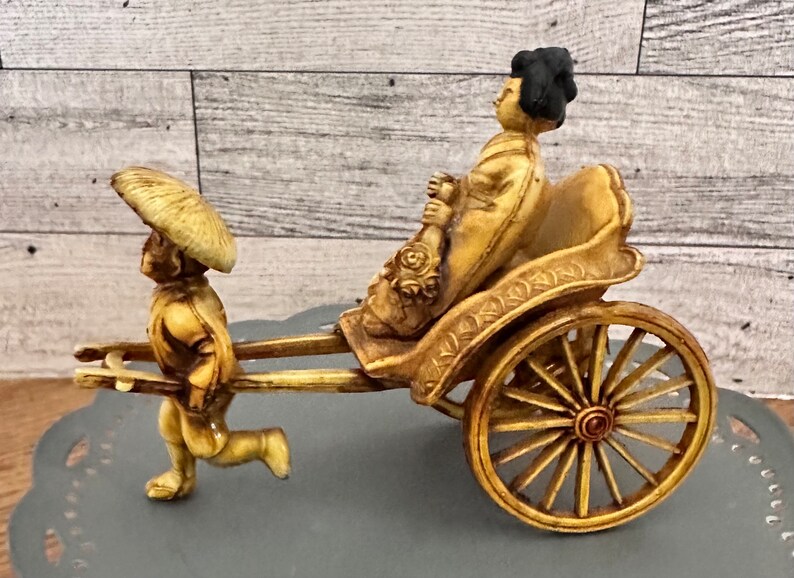 Vintage Japanese Celluloid Rickshaw Cart Figurine Etsy