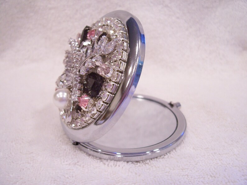 Jeweled Compact Mirror. Bridal or Bridesmaid Gift Shower Etsy