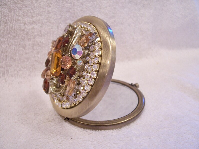 Rhinestone Compact Mirror Jeweled Compact Mirror. Bridesmaid Etsy