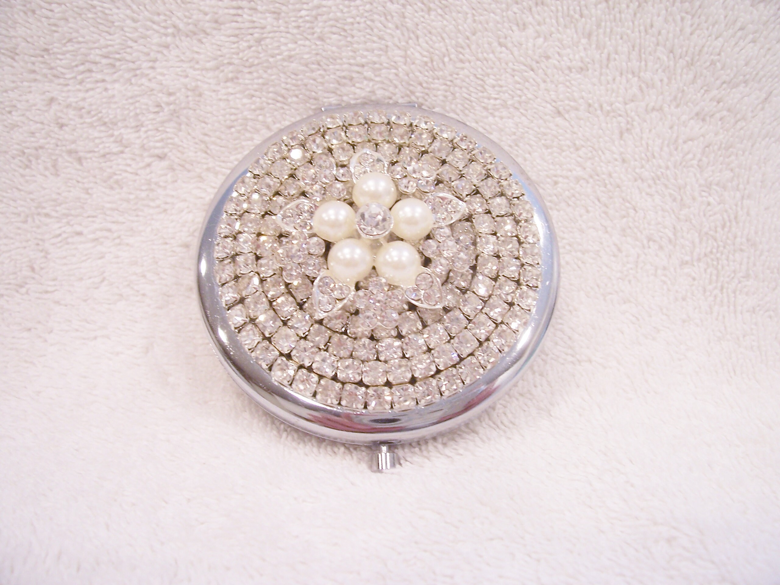 Jeweled Compact Mirror. Bridal or Bridesmaid Gift Shower Etsy