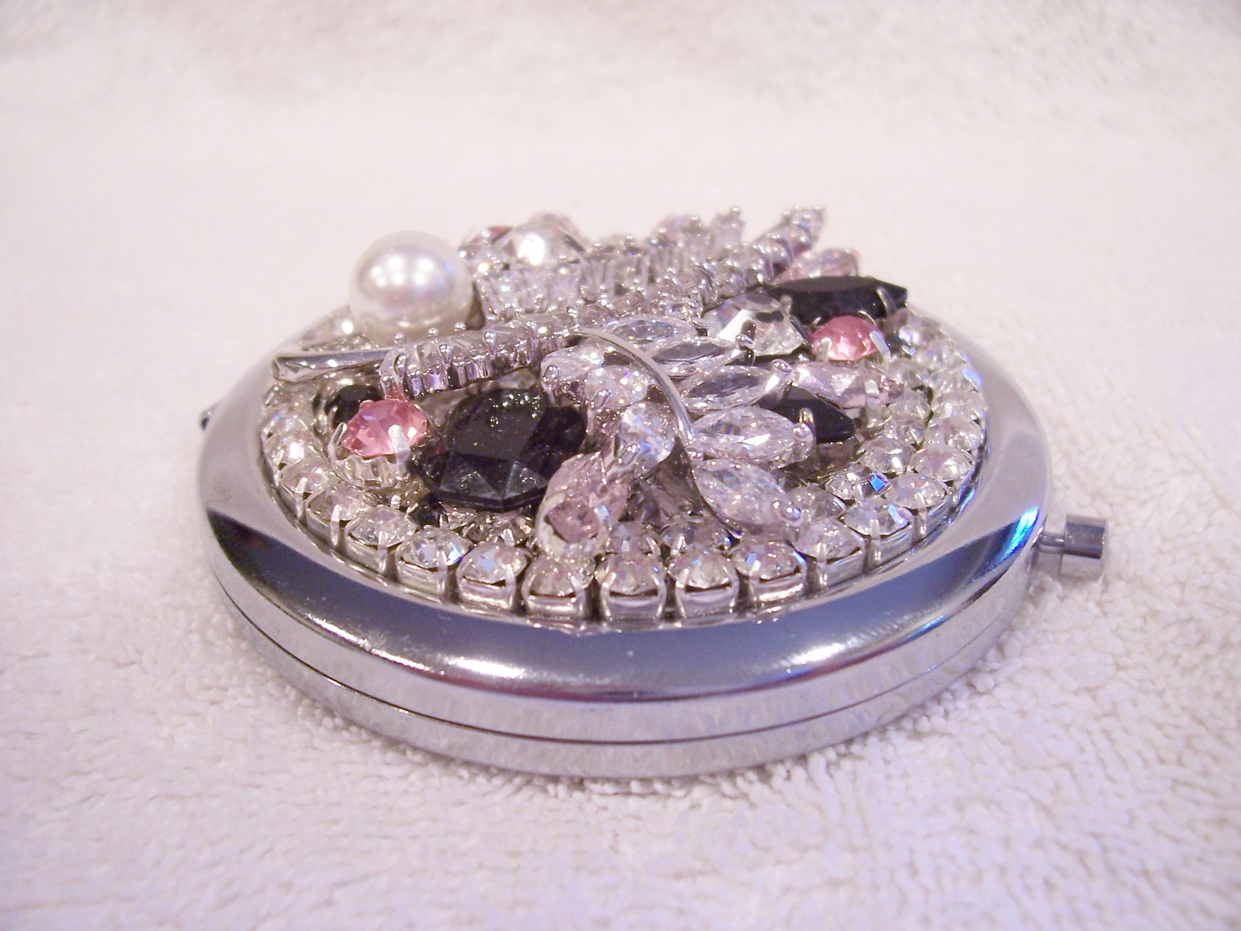 Jeweled Compact Mirror. Bridal or Bridesmaid Gift Shower Etsy España