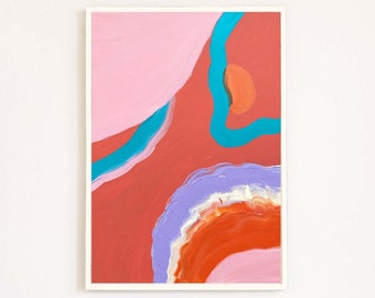 Art print, abstract art, abstract print, unique art, colourful print, wall art, peach, bedroom art, home decor, gifts for women, unique gift