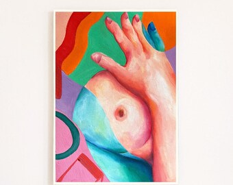 boob art, boob print, feminist art, wall art, unique art, home gift, home decor, bedroom art, gifts for her, feminist gift, gifts for girls