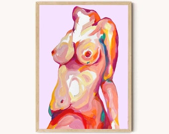 Art print, wall art, art for her, feminist art, feminist gift, gift for her, unique gifts for women, nude art, nude figure, lady figure