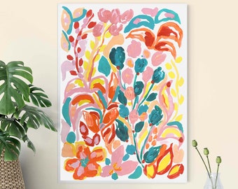 Floral print, abstract print, gifts for her, unique gifts, wall art print, abstract art, wall decor, home decor, bedroom art, flower art