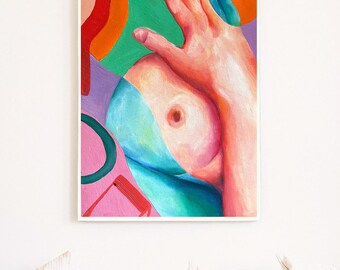 Original painting, wall art, unique art, feminist art, gifts for feminist, lady painting, lady figure, hand-painted, unique gifts for her