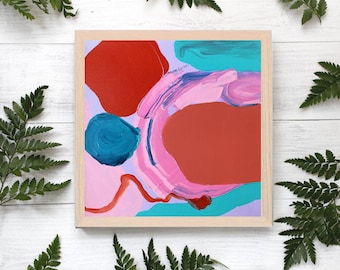 Square print, abstract print, wall art, poster print, colourful art, art gift, bedroom art, unique gifts for her, home decor, modern art