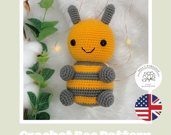 Beginner Crochet Bee Amigurumi Pattern: Easy Animal Tutorial (PDF)