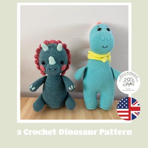 Amigurumi Dinosaur Crochet Pattern,  Cute Dino Plush PDF,  DIY Soft Toy Tutorial
