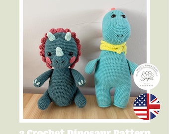 Amigurumi Dinosaur Crochet Pattern,  Cute Dino Plush PDF,  DIY Soft Toy Tutorial