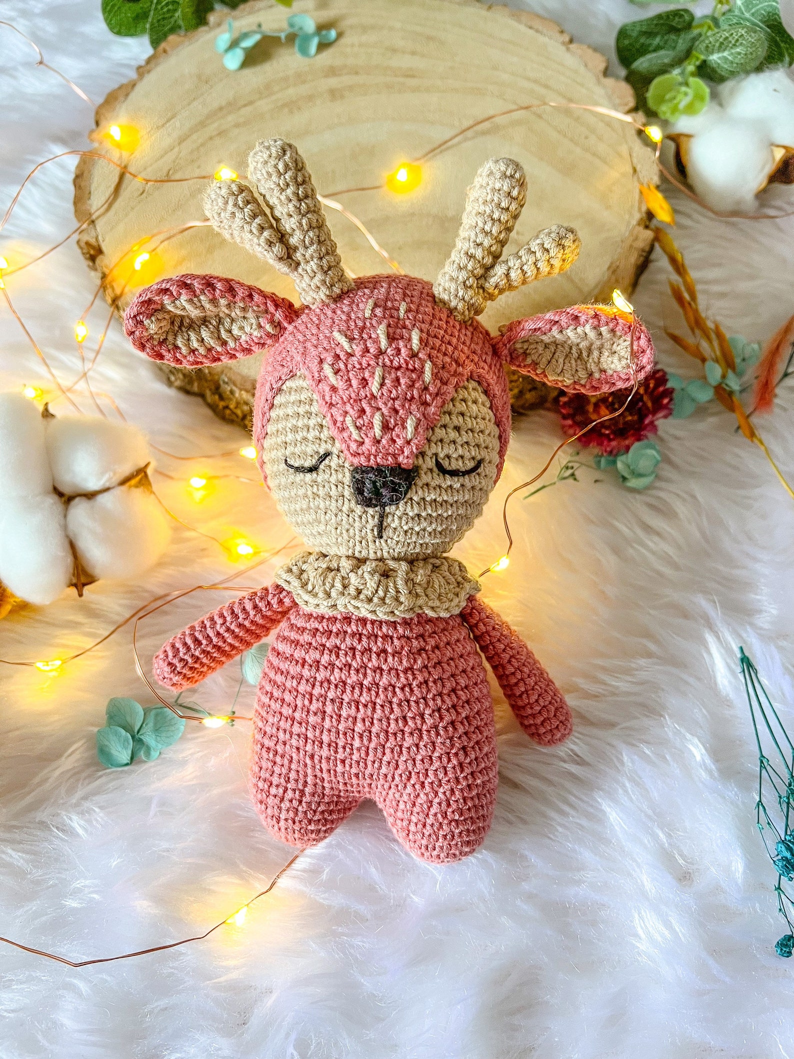 Cute Amigurumi Deer Crochet Pattern, Crochet Animal Toy and Teether PDF