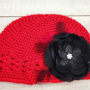 Red Crochet Hat, Red Beanie Hat, Baby Girl Hats, Newborn Hats, Crochet Knit Hats, Beanie Crochet Hats, Christmas Gifts, Hair Accessories