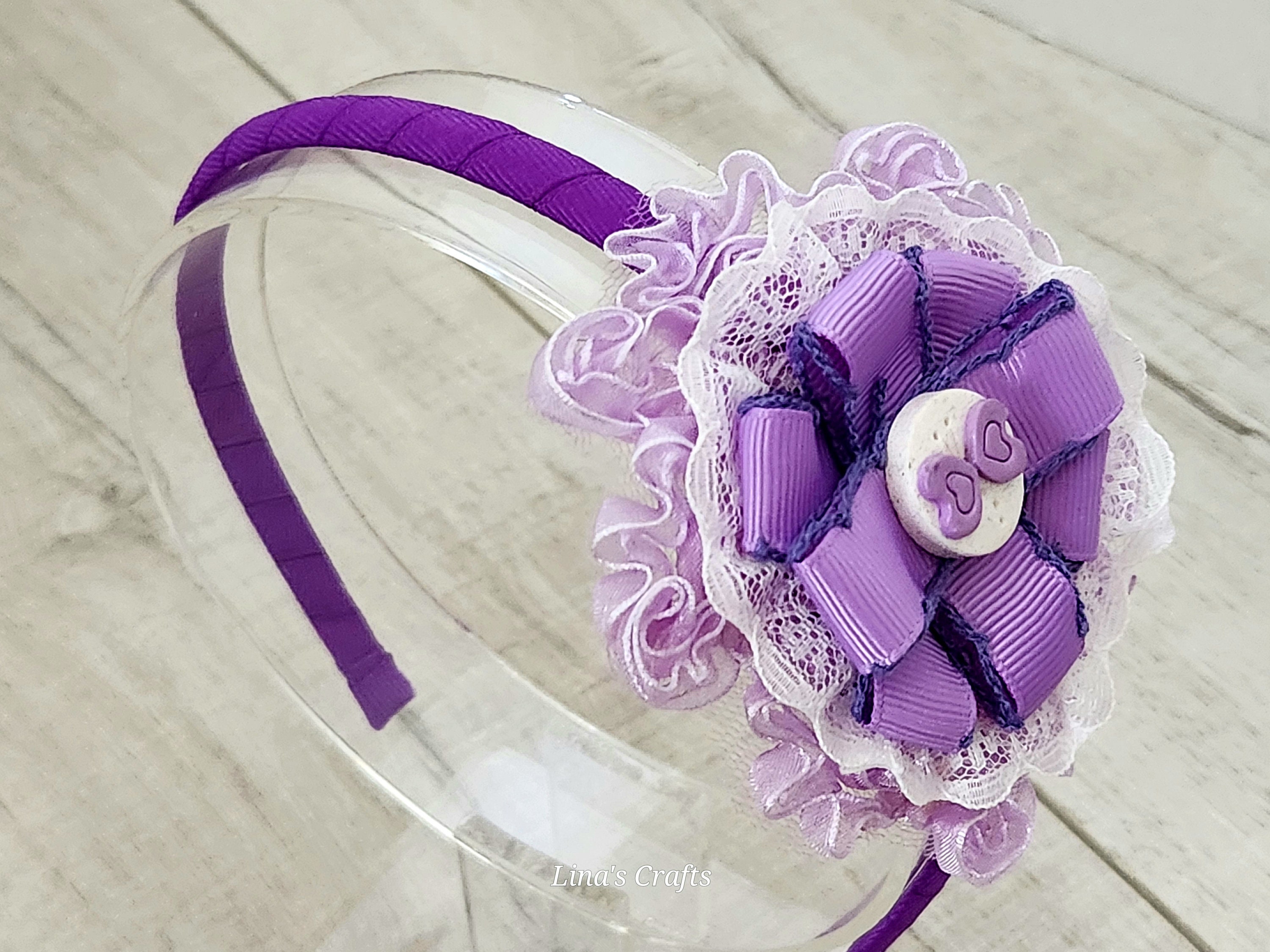 Purple flower 2024 hair band