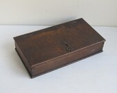 18th Century antique wooden box, cigarette storage, business card box, keepsake case, jewelry box, trinket box, gift for him, man cave decor