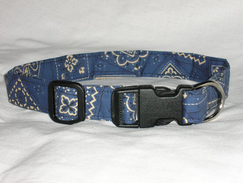 Blue Bandana Dog Collar Bandana Dog Collar Western Dog Etsy