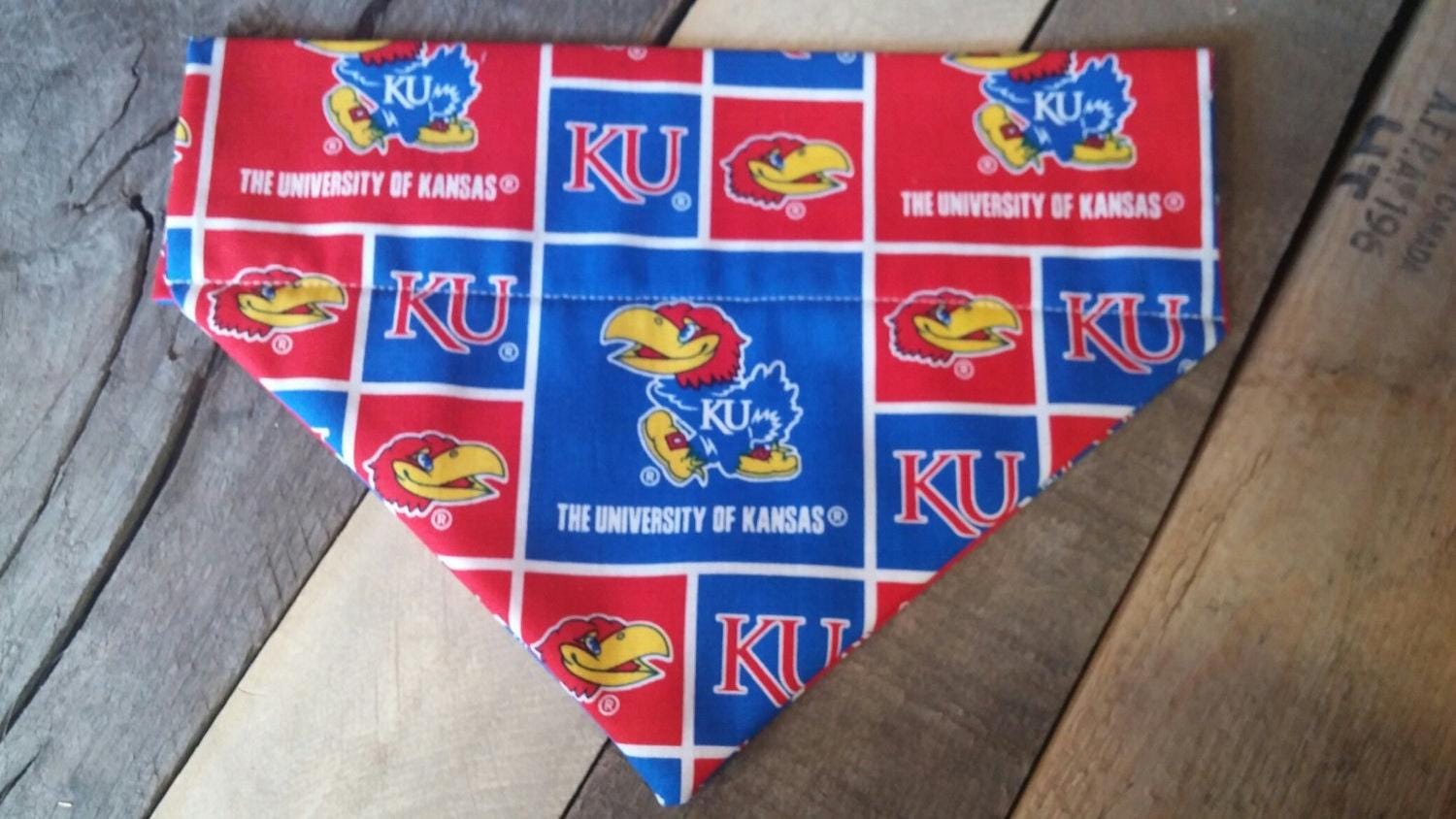 University of Kansas Jayhawk SLIP ON Dog Collar, Kansas Dog Bandana,  Jayhawks Dog Bandana, University of Kansas Bandana, Bandana, Dog Gifts -  Etsy, image size:1500x844