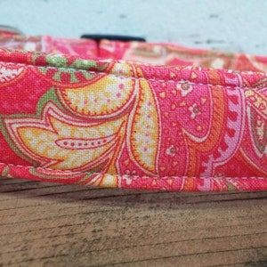 Paisley dog collar, dog collar, paisley coral dog collar, Paisley martingale collar, buckle dog collar, dog collar and leash, dog gift