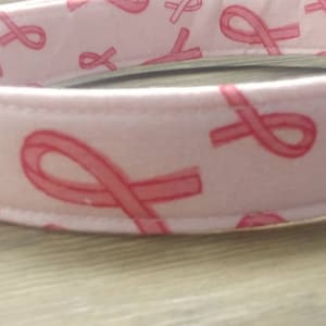 Pink dog collar, pink breast cancer ribbon dog collar, pink breast cancer martingale dog collar, dog collar and leash, breast cancer ribbon