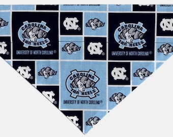North Carolina Tar Heels Dog Bandana, Handmade SLIP ON