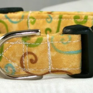 swirls dog collar, tan dog collar, martingale dog collar, colorful dog collar, dog gifts, dog collar and leash set, yellow dog collar