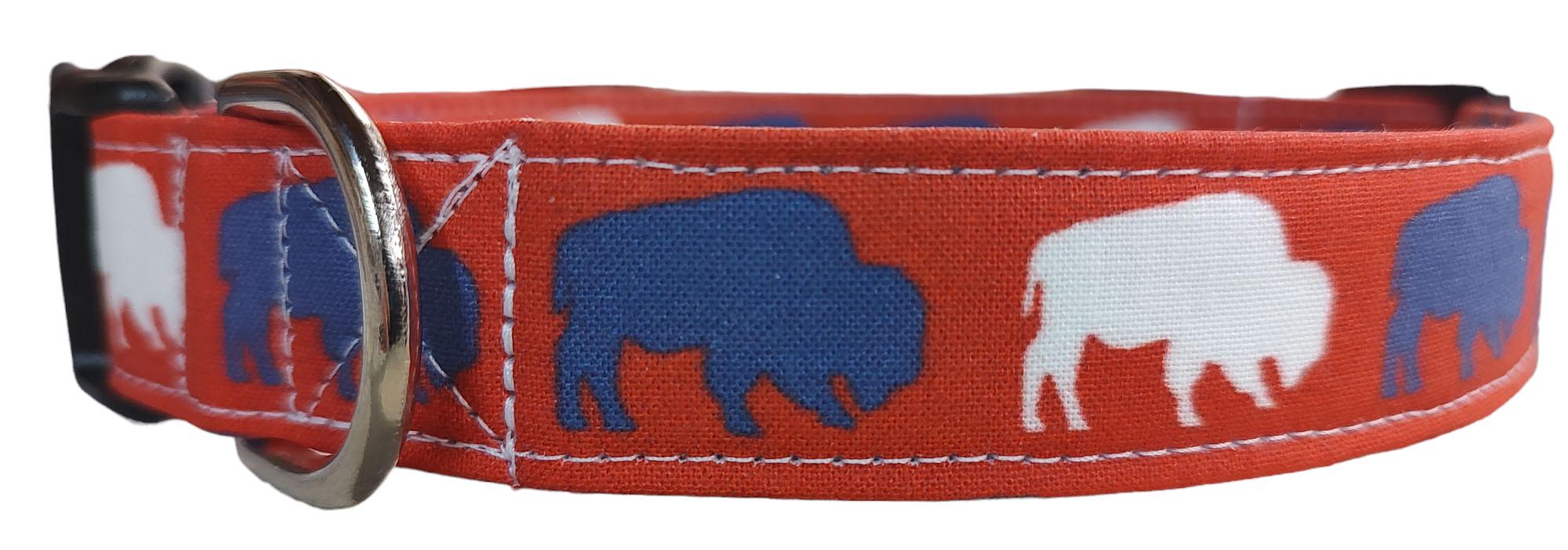 Buffalo Bills dog collar, Buffalo Bills Martingale dog collar, Red Buffalo Bills dog collar and leash, dog gifts Buffalo Sabres, Bills Mafia