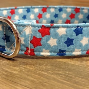 Patriotic dog collar, red white and blue dog collar, patriotic Martingale collar,4th of July dog collar, red white and blue stars dog collar