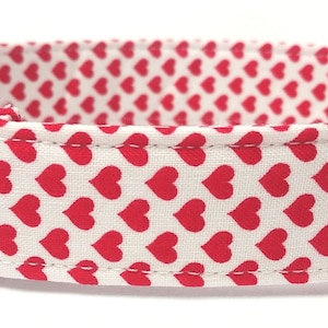 Red Hearts Valentine's Day dog collar, red dog collar, hearts dog collar, valentines dog collar, dog collar, martingale dog collar, leash