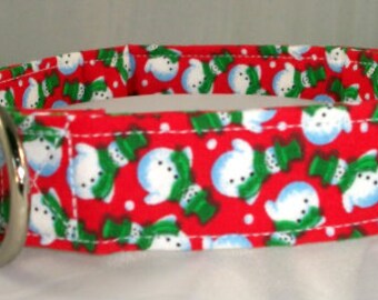 Christmas dog collar, snowman dog collar, holiday dog collar, Xmas dog collar, christmas martingale collar, christmas dog gifts, xmas leash