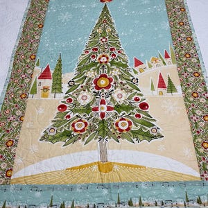 Cheery Christmas Tree Quilted Throw  32” x 48”