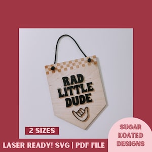 SVG &quot;Rad Little Dude&quot;, archivo cortado con láser, archivos láser, archivo láser moderno, archivo SVG retro