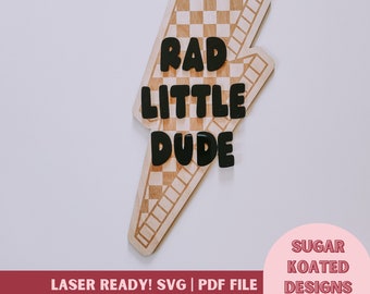 SVG Rad Little Dude, Laser Cut File, Laser Files, Trendy Laser File, Retro SVG File, Lightning Bolt