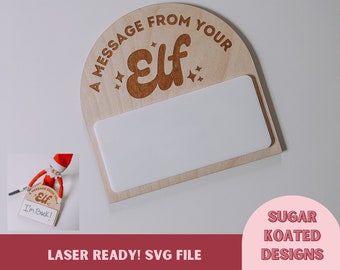 SVG A Message From Your Elf, Elf Message, Elf Props, Laser Cut File, Trendy Laser File, Christmas SVG, SVG Files, Laser File