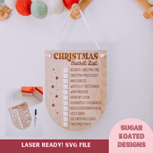 SVG Christmas Bucket List, Christmas Sign, Laser Cut File, Trendy Laser File, Christmas SVG, SVG Files, Laser File, Digital Download